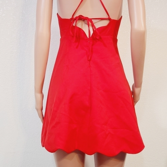 LULUS Good Deeds Red Lace-Up Dress Size S - Picture 9 of 13